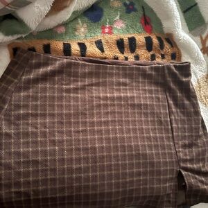 American Eagle Outfitters Brown Plaid Pencil Skirt